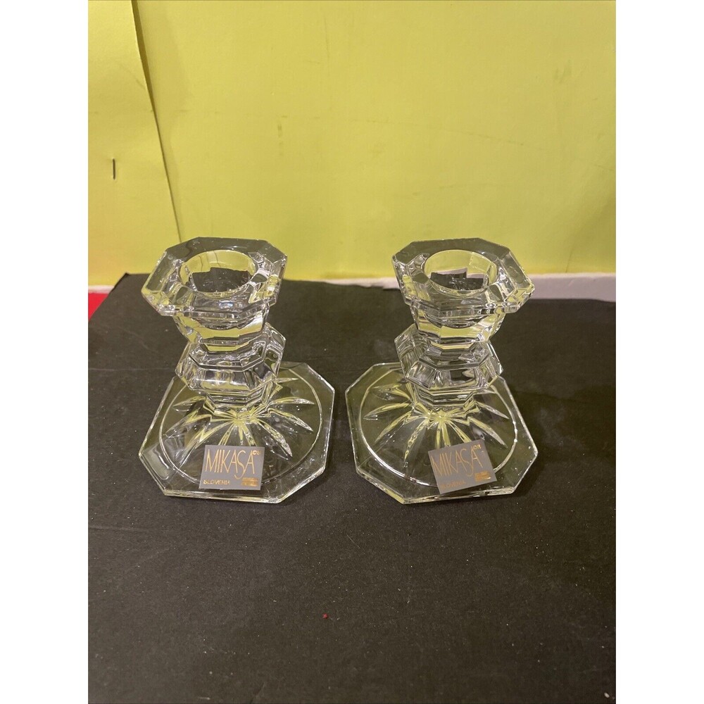 Vintage Mikasa Edinburgh Taper Candle Stick Holders – Set of 2 with Original Box